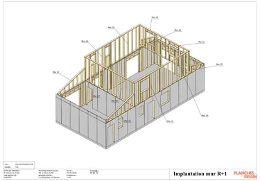 Plan générale des murs ossature bois