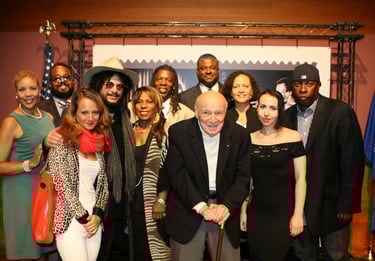 (clockwise starting left) June Townes, singer; Erin Davis, Miles’ son; Mark Ruffin, journalist and r