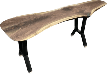 Live edge walnut coffee table made by Austen at Eternally Furnished..