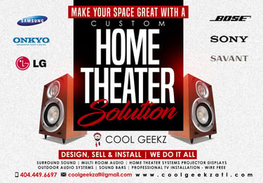 Cool Geekz designs, sells, installs, and maintains home theater systems!