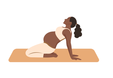 a pregnant woman doing yoga exercises on a mat mat