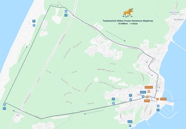 21km Tarptautinio Nidos Pusės Maratono Trasas - Žemėlapis