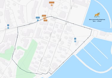 2km Jaunuolių Bėgimo Trasa - Žemėlapis