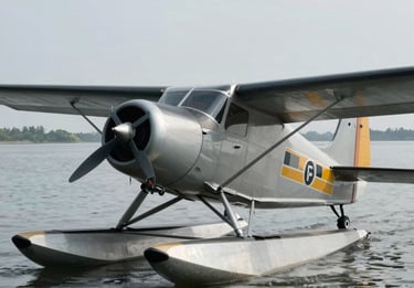 Show me an image of a beaver airplane on floats