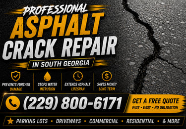 Asphalt Crack Repair - Parking Lot Repair in South Georgia - Albany Sealcoating & Line Striping, LLC