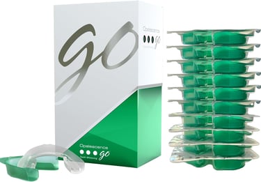 Opalescence Go prefilled teeth whitening trays for at-home whitening treatment
