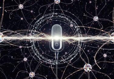 Futuristic AI voice technology.