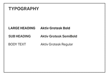 Carded Front typography