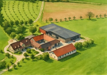 Luftbildaufnahme vom Bauernhof der Familie Harm in 3200 Obergrafendorf