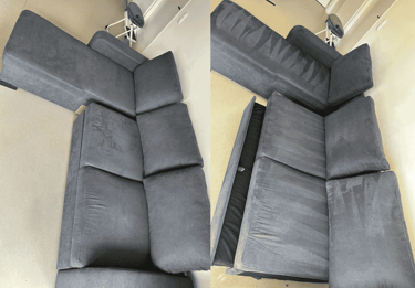 avant après d'un nettoyage de canapé