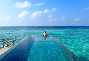 a resort infinity pool at a spa
