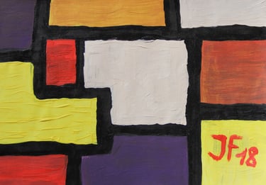 a Mondrian inspired painting