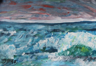 a painting of waves in the Baltic sea