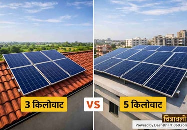 3 किलोवाट बनाम 5 किलोवाट सोलर सिस्टम