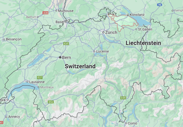 Overview map showing the location of the Canton of Thurgau