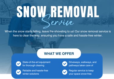 a snow removal service flyer for a snow removal service