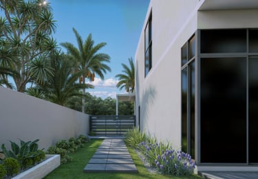 Modern landscape design in Dubai villa