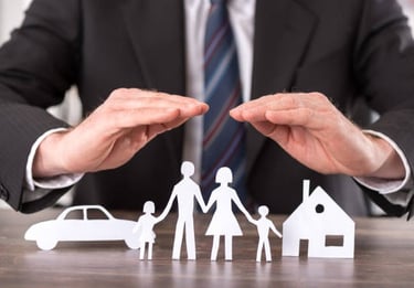 a man in a suit and tie is holding hands in front of a paper cut