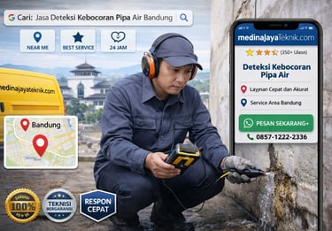 Jasa deteksi kebocoran pipa air Bandung tanpa bongkar oleh Medina Jaya Teknik
