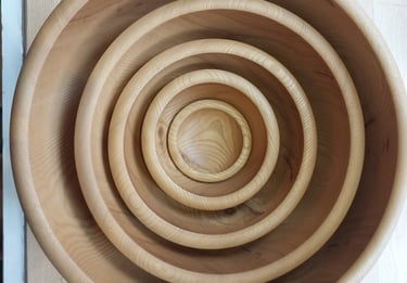 hand turned nesting bowls