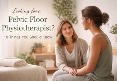 a woman sitting on a bed with a woman in a gray sweater