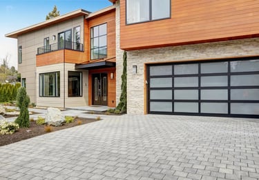 Modern concrete driveway installation in Stafford by West Linn Concrete