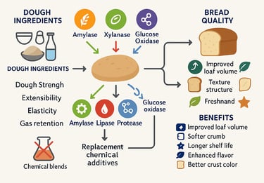 baking enzyme functionality and interaction