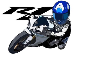 DESSIN CARTOON, YAMAHA R1