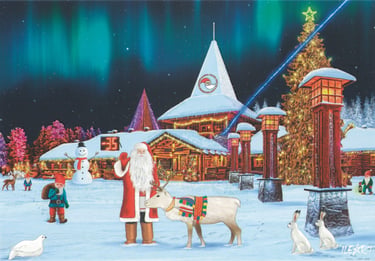 Santa Village Post Card