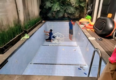 Hasil akhir kolam renang di depok buatan dayanapool