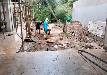 Pembuatan kolam renang di daerah Klaten oleh tim dayanapool