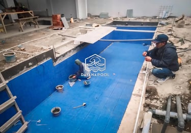 Pembuatan kolam renang di daerah Tegal oleh tim dayanapool