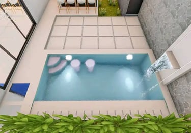 Desain 3D kolam renang impian di Bandung oleh DayanaPool.