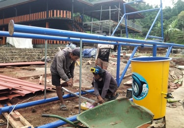 Pembuatan kolam renang di daerah Magelang oleh tim dayanapool