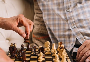 a man playing chess on a laptop computer