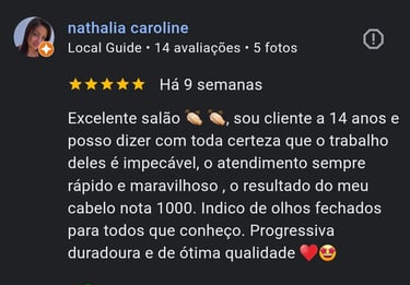 comentario google cliente escova progressiva