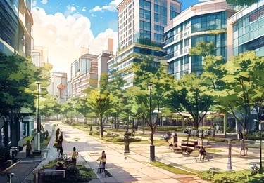 These spaces can include sport fields, fitness stations, and art installations. sketch