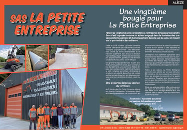 Article de presse – Une vingtième bougie pour La Petite Entreprise, Alièze