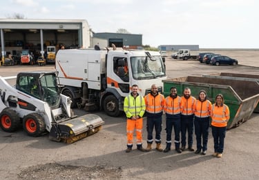 Event waste management: road sweeper, bobcat, garbage skips كناسات طرق، بوبكات حاويات عمالة نظافة