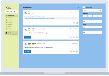 a laptop screen showing a customer satisfaction survey