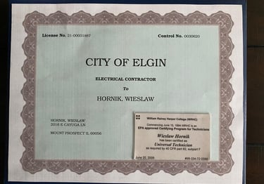 Licensed residential electrical contractor