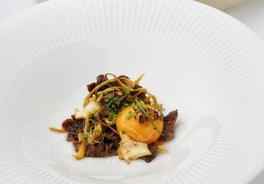 gormet beef tartar on plate