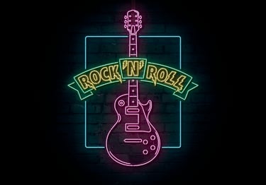 Rock'N'Roll guitar neon sign