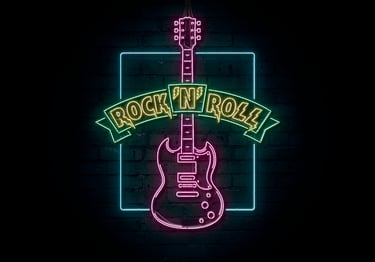 Rock'N'Roll guitar neon sign
