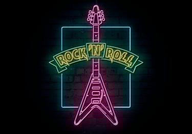 Rock'N'Roll guitar neon sign