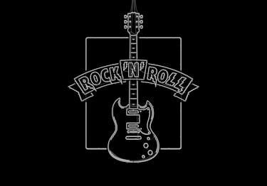 Rock'N'Roll guitar neon sign tube layout
