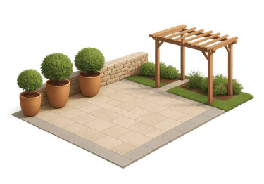 icon 3D de terrasse semi realiste