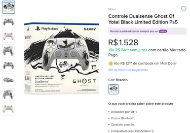DualSense Ghost of Yōtei preço Mercado Livre