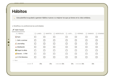 habits notion template