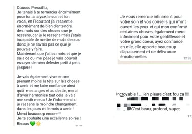témoignages des clients de Prescilia Lobé